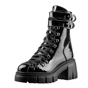 botki damskie ALTERCORE czarne (CHLOE II VEGAN BLACK PATENT)