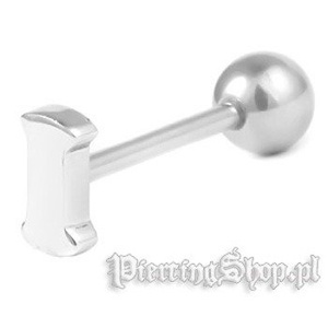 KOLCZYK DO JęZYKA LITERA I grubość 1,6mm średnica kulki 6mm (BLSC31I)