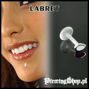 KOLCZYK DO BRODY LABRET(bioplast) ŁEZKA różne kolory BIAŁY [LA-156]