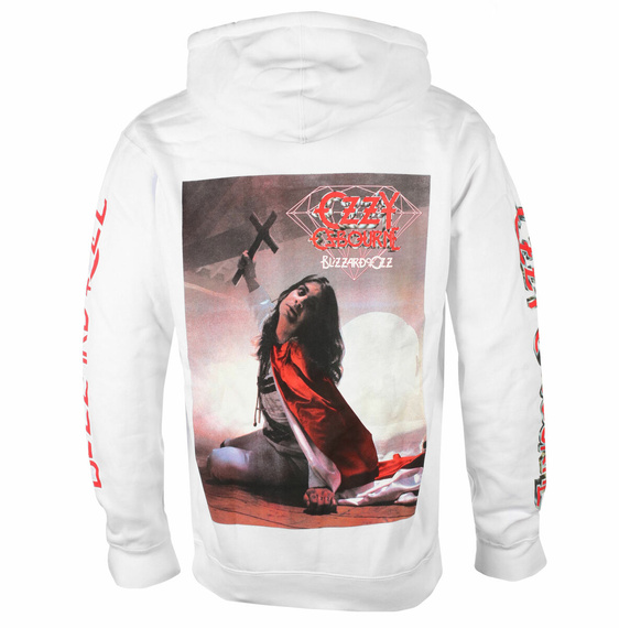 bluza OZZY OSBOURNE - BLIZZARD OF OZZ, kangurka z kapturem biała