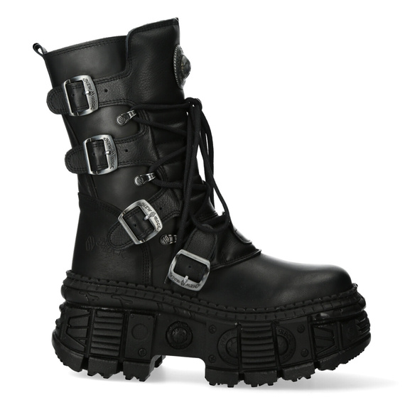 buty NEW ROCK ITALI NEGRO NOMADA NEGRO, TANK CASCO NEGRO sin herrajes [M-WALL373-S5]