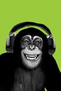 plakat CHIMPANZEE HEADPHONES