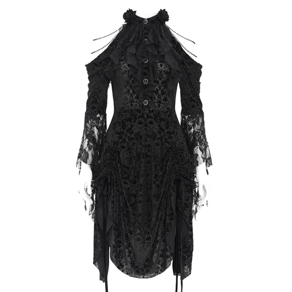 sukienka DEVIL FASHION - BLACK GOTHIC BEADED