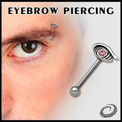 KOLCZYK PIERCING DO BRWI OKO kolor oczka CRYSTAL [EBP-5]