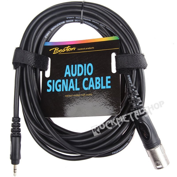 przewód mikrofonowy BOSTON: XLR - MAŁY JACK STEREO (3.5mm) / 6m