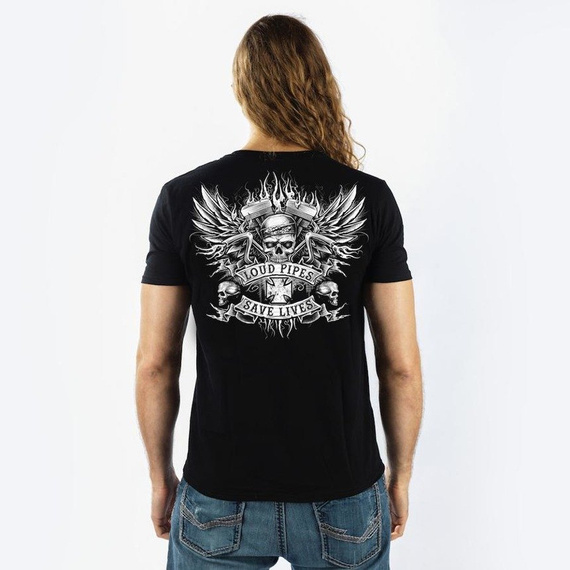 koszulka LETHAL THREAT - LOUD PIPES BANDANNA SKULL