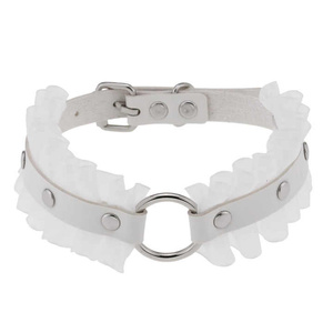 obroża/choker PUNK (white)