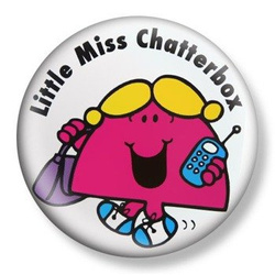 przypinka LITTLE MISS CHATTERBOX Ø38mm