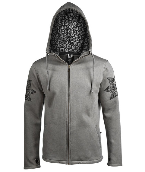 bluza BUDDHAFUL - MANTALA grey rozpinana, z kapturem 