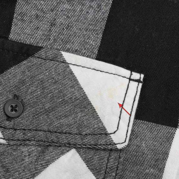 koszula CHECKSHIRT - WHITE BLACK, USZKODZONA