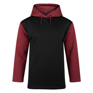 bluza CZARNO-BORDOWA bez nadruku, z kapturem