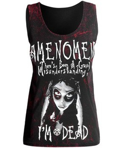 bluzka damska AMENOMEN - NIGHTMARE na ramiączkach (OMEN076DAR ALLPRINT RED)