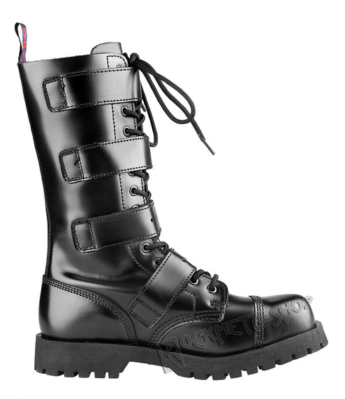 glany NEVERMIND - CZARNE (14 dziurek + 4 klamry) polerowane