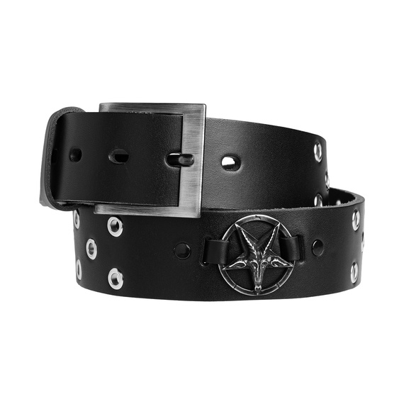pasek PENTAGRAM + OKUCIA, skórzany