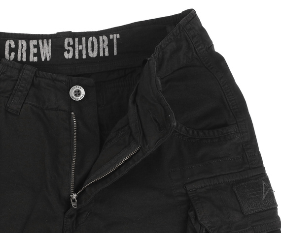spodnie bojówki krótkie ALPHA INDUSTRIES - CREW SHORT PATCH BLACK