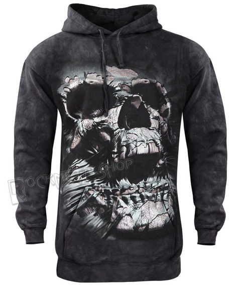 bluza THE MOUNTAIN - BREAKTHROUGH SKULL, kangurka z kapturem, barwiona