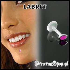 KOLCZYK DO BRODY LABRET(bioplast) ŁEZKA różne kolory RÓŻOWY [LA-156]