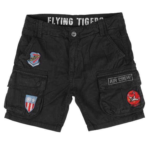 spodnie bojówki krótkie ALPHA INDUSTRIES - FLYING TIGERS SHORT BLACK 