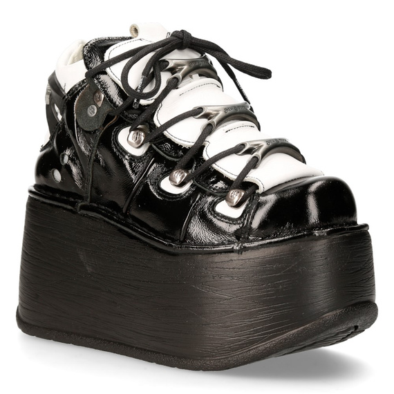 buty NEW ROCK CHAROL NEGRO ARRUGADO, NAPA BLANCA,MARTE NEGRO [M-106-S118]