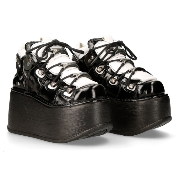 buty NEW ROCK CHAROL NEGRO ARRUGADO, NAPA BLANCA,MARTE NEGRO [M-106-S118]