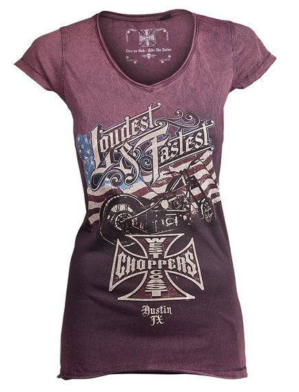 bluzka damska WEST COAST CHOPPERS - LOUDEST AND FASTEST, barwiona