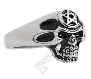 pierścień PENTAGRAM SKULL