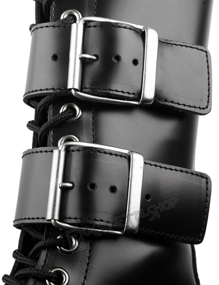 glany NEVERMIND - CZARNE (14 dziurek + 2 klamry) polerowane