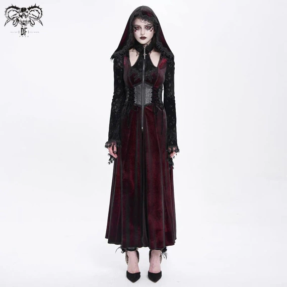 płaszcz damski DEVIL FASHION - RED GOTHIC 