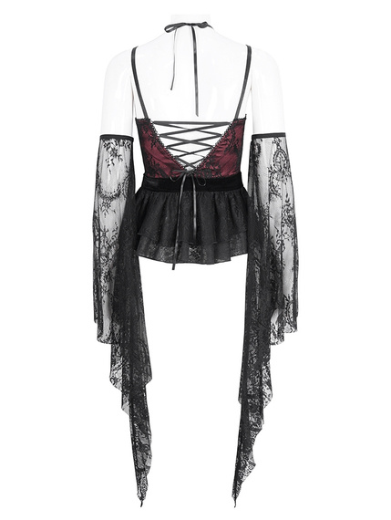 top DEVIL FASHION - BLACK AND RED SEXY GOTHIC 