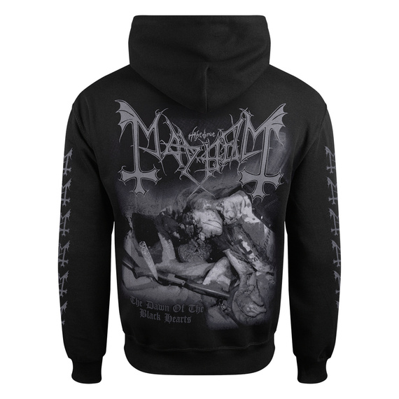 bluza MAYHEM - THE DAWN OF THE BLACK HEARTS rozpinana z kapturem