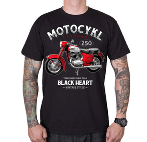 koszulka BLACK HEART - MOTOCYKL PANELKA