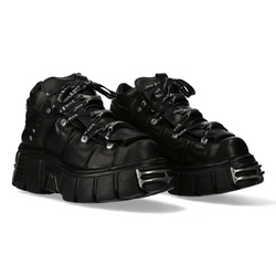 buty NEW ROCK CRUST NEGRO, TOWER NEGRO ACERO + lateral + puntera + trasera [M-106LACE-S1]