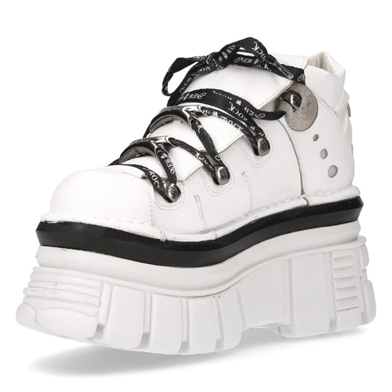 buty NEW ROCK NAPA BLANCA, TOWER BLANCO E14 BLANCO LATERAL + E-17 NEGRO [M-106NLACE-C2]