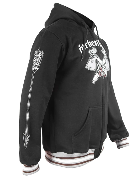 bluza rozpinana FARBEN LEHRE - INDIAN (black), z kapturem 