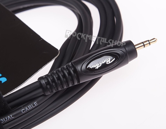 przewód audio BOSTON: 2 x jack duży (6.3mm) - jack mały stereo (3.5mm) / 0,75m
