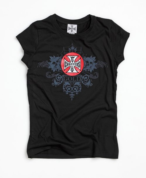 bluzka damska WEST COAST CHOPPERS - GOLD (WCCTS124ZW) czarna