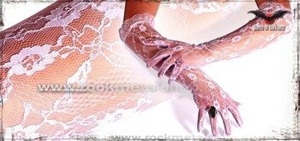 rękawiczki różowe BROKAT LONG