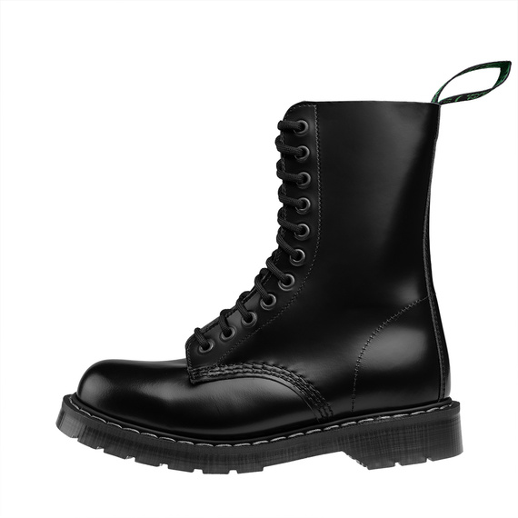 glany SOLOVAIR - 11 EYE DERBY BOOT (BLACK HI-SHINE) S11-981-BK-G