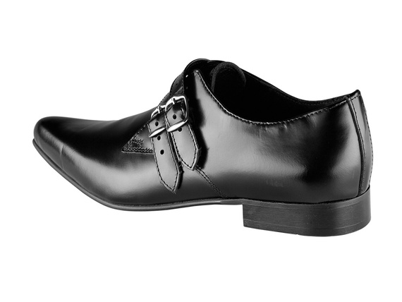 półbuty NEVERMIND - CZARNE (2 klamry) polerowane