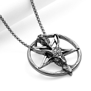 wisior PENTAGRAM BAPHOMET SILVER