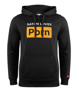 bluza HOLY BLVK - SATAN LOVES PORN, kangurka z kapturem