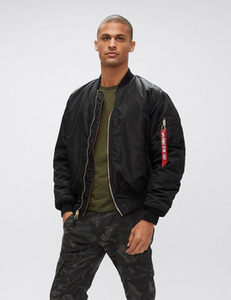 kurtka flyers ALPHA INDUSTRIES - MA 1 BLACK - sklep RockMetalShop.pl