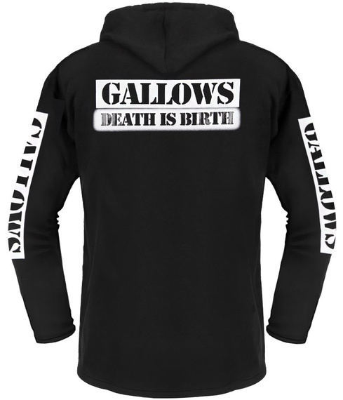 bluza GALLOWS - DEATH IS BIRTH czarna, z kapturem