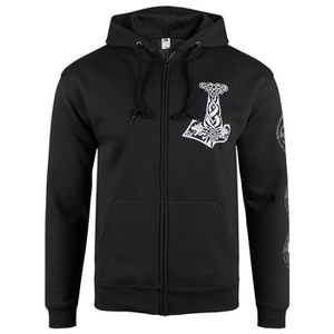 bluza VIKING - OLD WARRIOR, rozpinana z kapturem, czarna