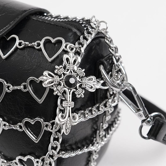 torebka damska DEVIL FASHION - BLACK GOTHIC PUNK HEART