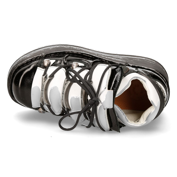 buty NEW ROCK CHAROL NEGRO ARRUGADO, NAPA BLANCA,MARTE NEGRO [M-106-S118]
