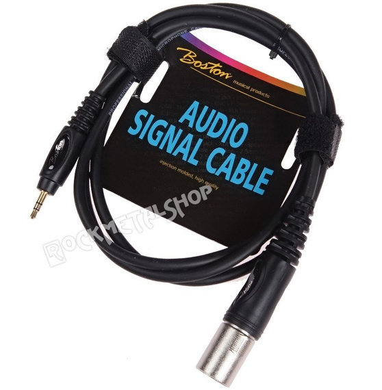 przewód mikrofonowy BOSTON: XLR męski - mały JACK STEREO (3.5mm) / 1,5m