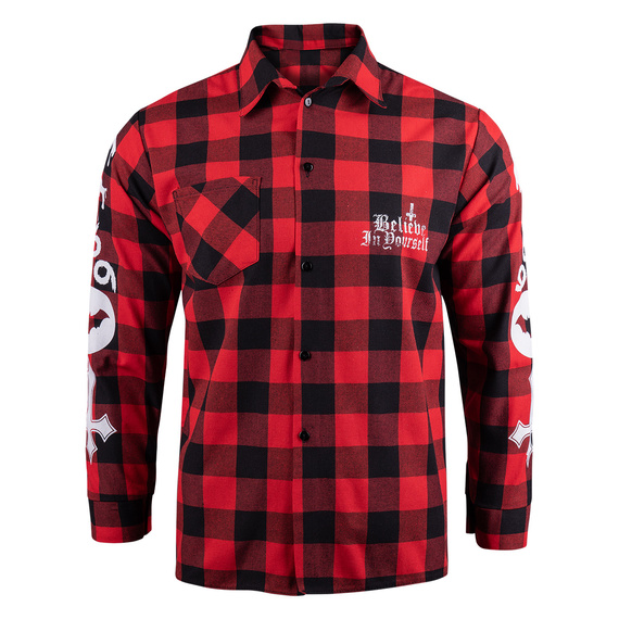 koszula męska AMENOMEN - NUN 2 (OMEN066K1/1_KRAT) długi rękaw