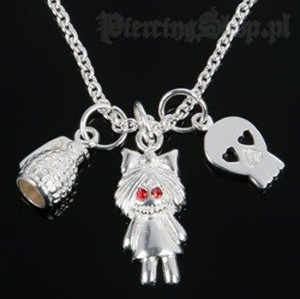 Srebrny łańcuszek GRANAT CZACHA DZIEWCZYNKA oczko czerwone [SPE-46]