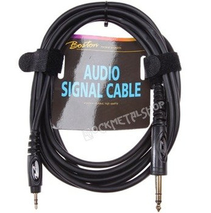 przewód audio BOSTON: DUŻY JACK (6.3mm) stereo - MAŁY JACK (3.5mm) stereo / 3m